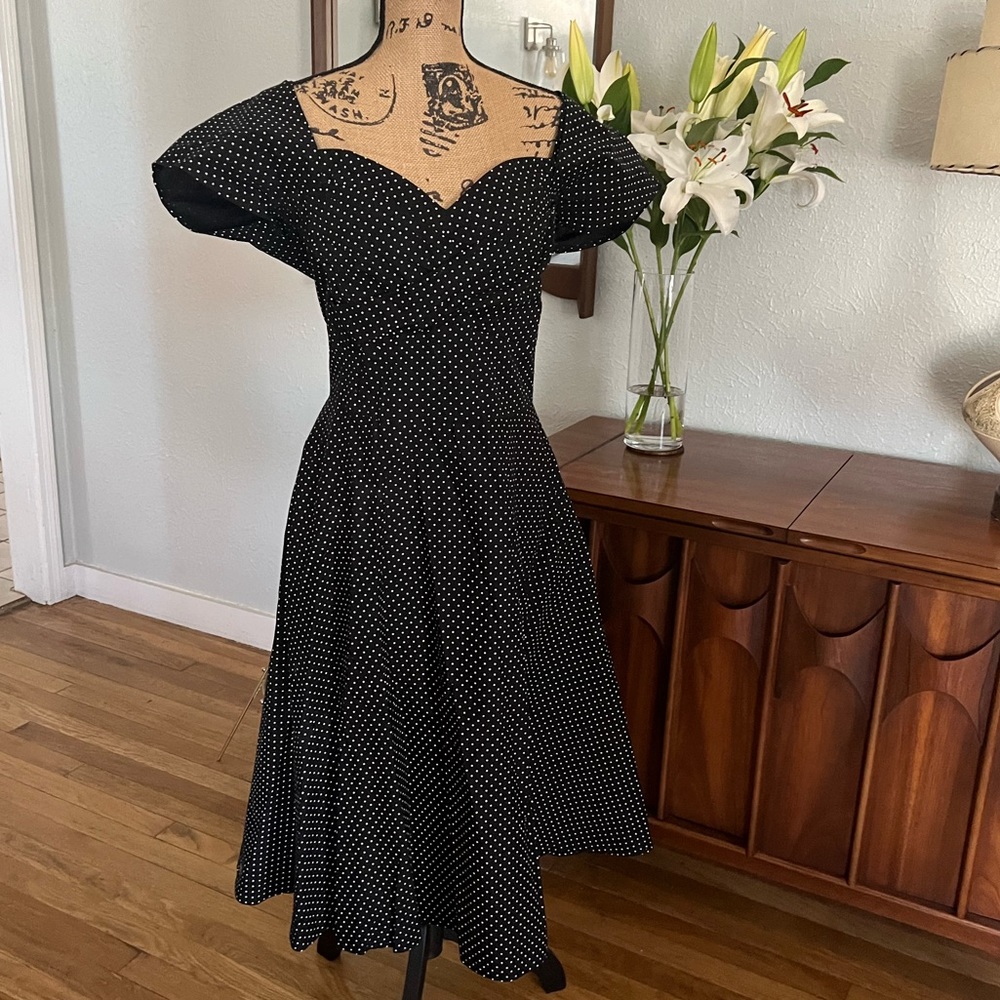 Stop Staring Vintage Rockabilly Swing Dress Polkadot Pinup Plus Volup VLV Viva